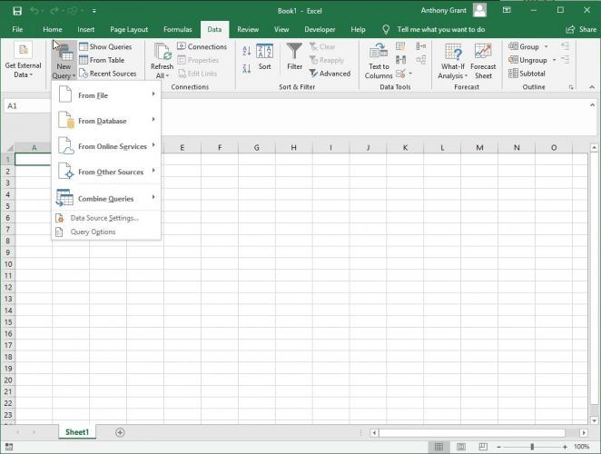 Selecting Data Source With Power Query For Excel