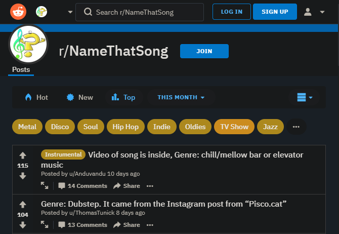 Reddit Name That Song