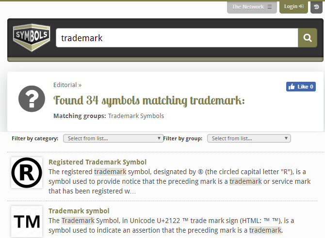 Symbols Com Search