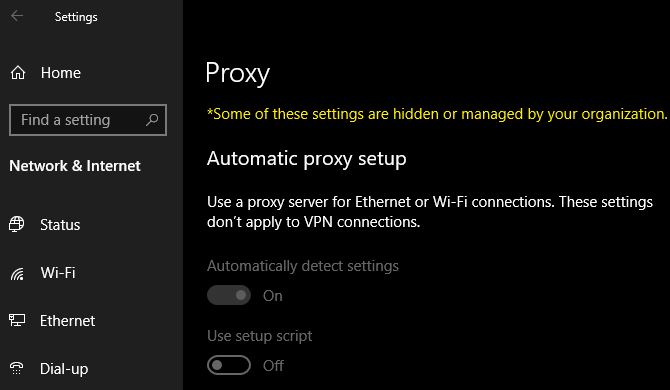 Windows Proxy Settings Blocked
