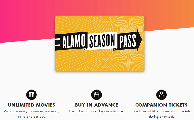 MoviePass alternatives - Alamo Season Pass