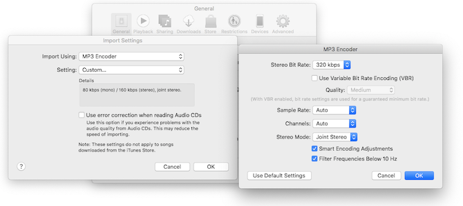 compress mp3 in itunes