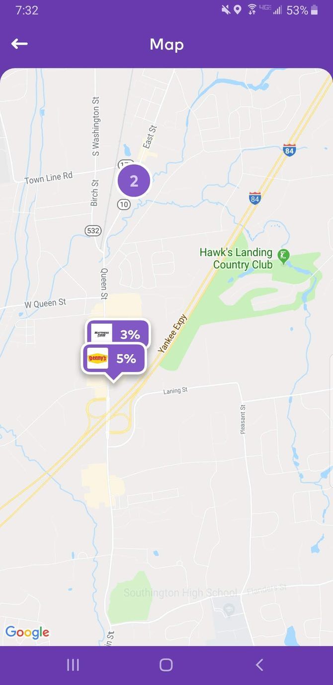 Dosh Cashback App Map Locations