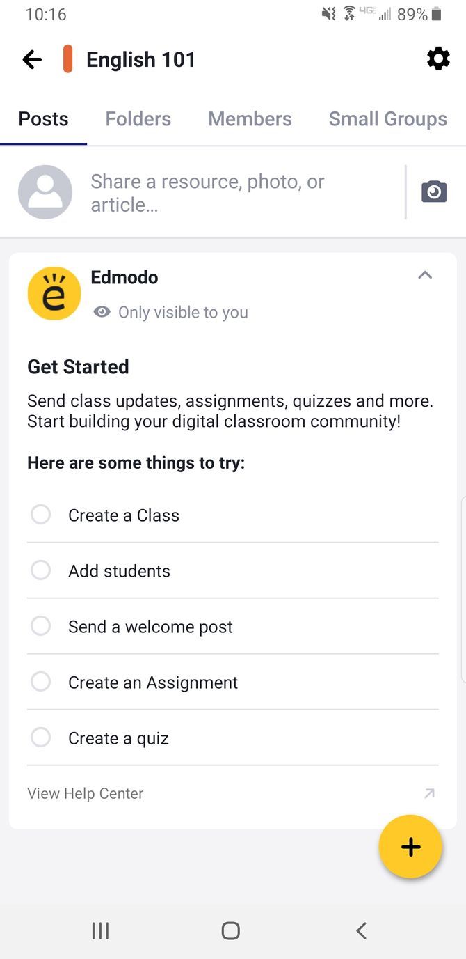 Edmodo Teacher App Class Creation