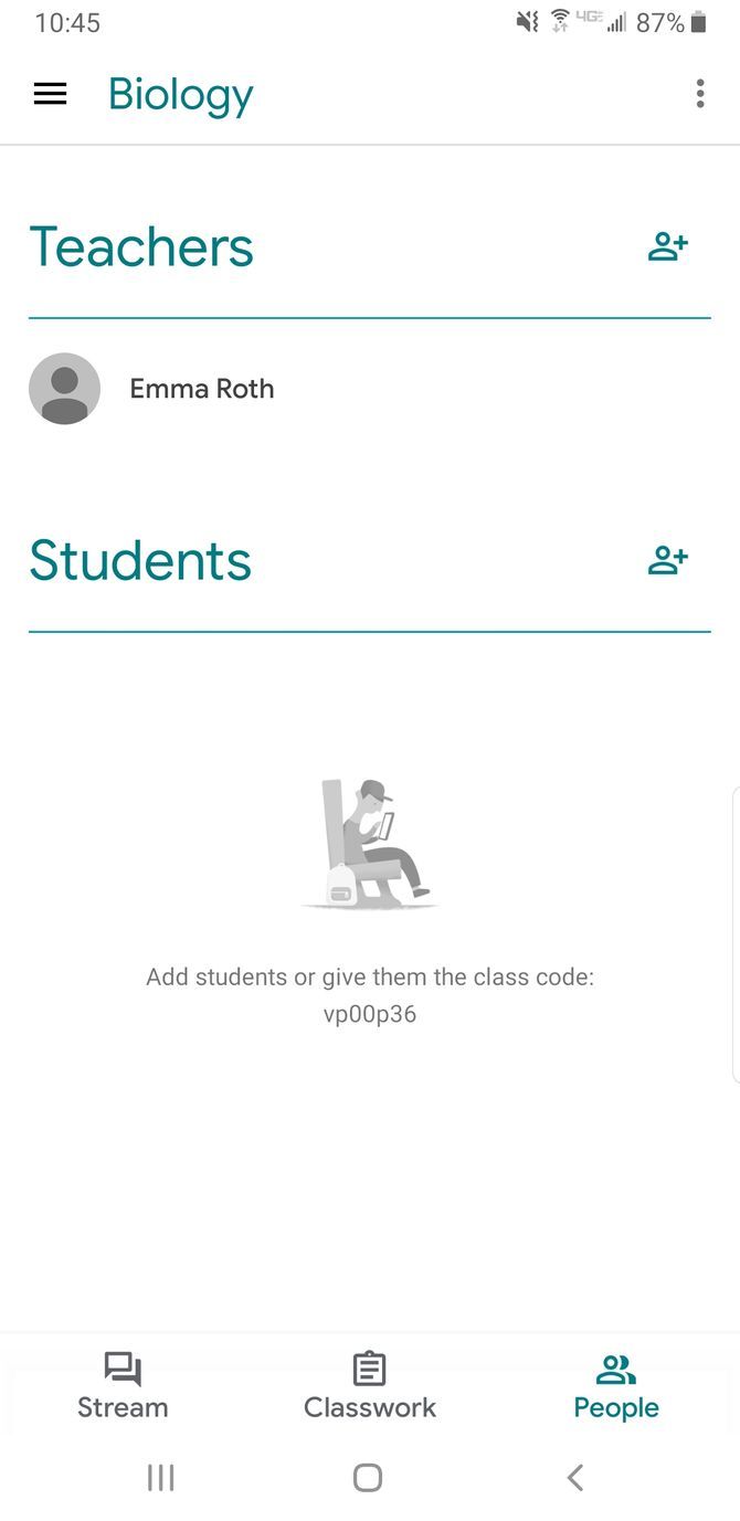 Google Classroom Teacher App Student List