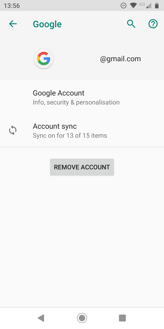 Android Google Sync Main Page