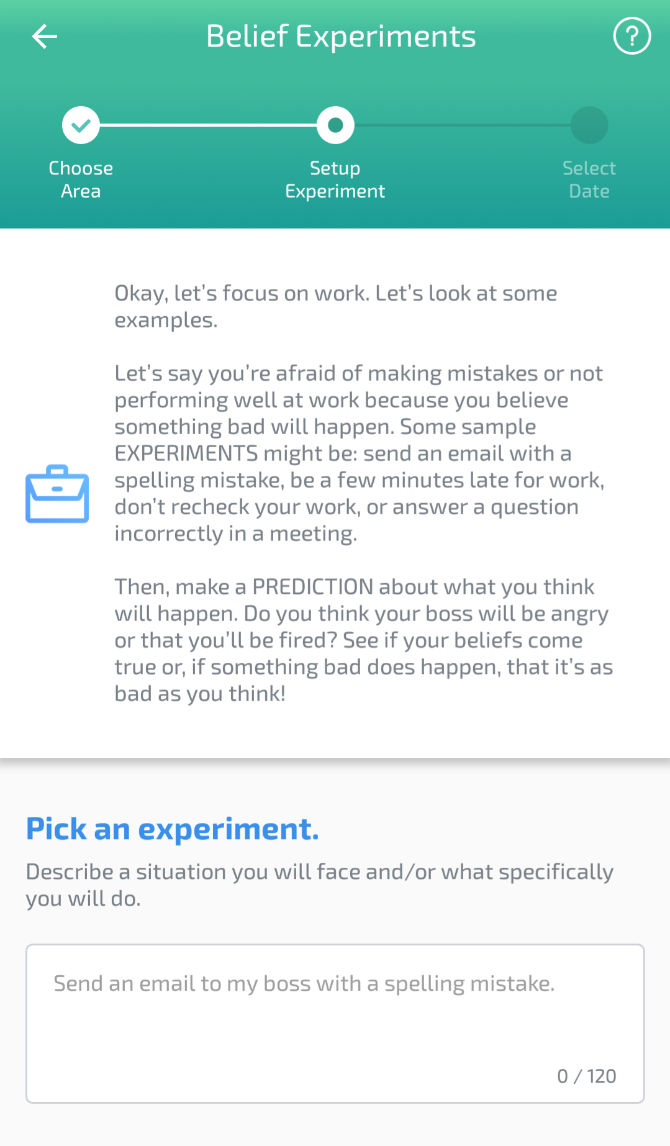 Mindshift's belief experiments make you check your predictions about worst case scenarios