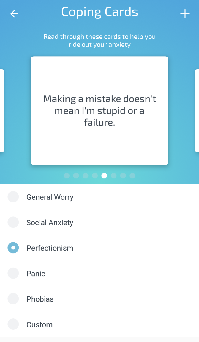 Mindshift's calling cards help you deal with stress and anxiety