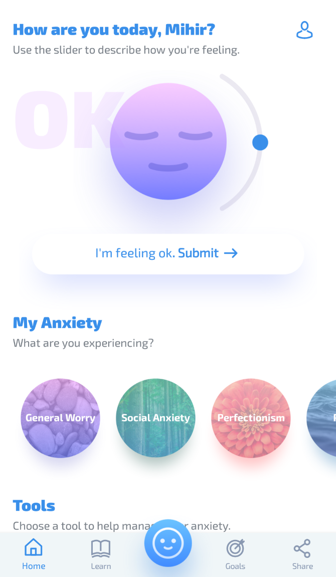 Mindshift by Anxiety Canada is a free app full of tools to deal with stress and anxiety