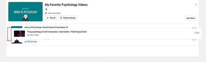 Manually Move Around the Videos on Your YouTube Playlist
