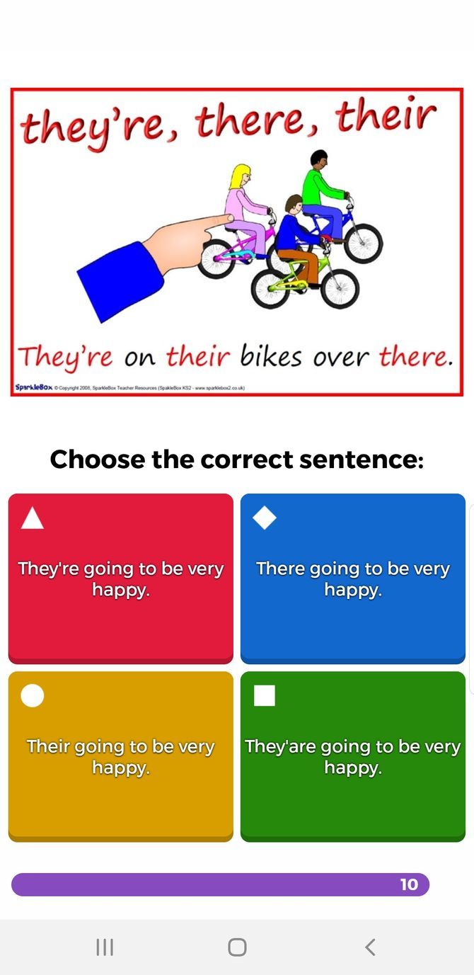 Kahoot Teacher App Quiz Example