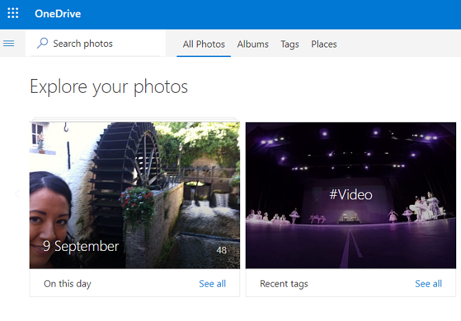 onedrive tags and albums