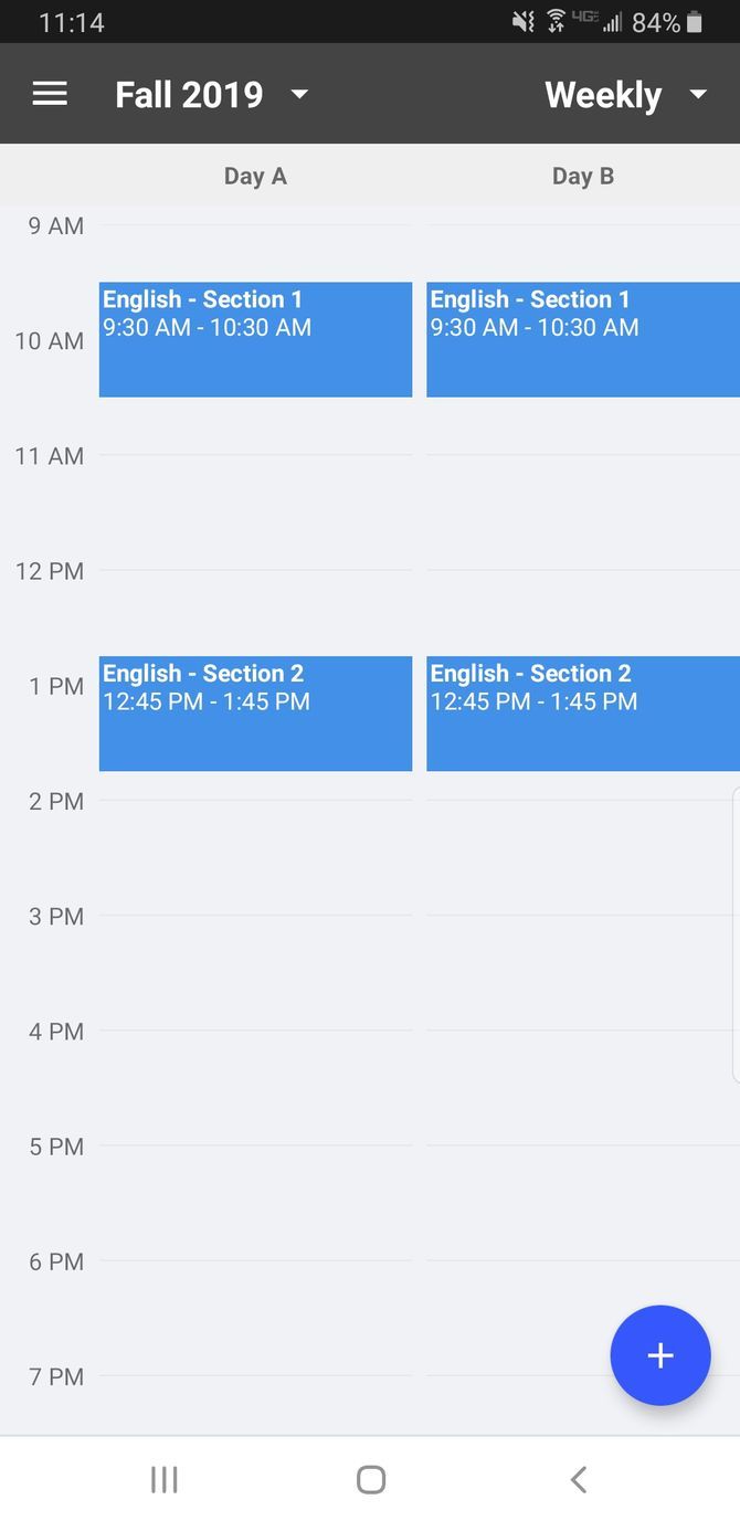 Planboard Teacher App Weekly Calendar