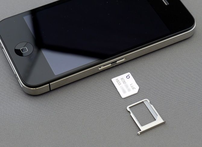 smartphone with sim card