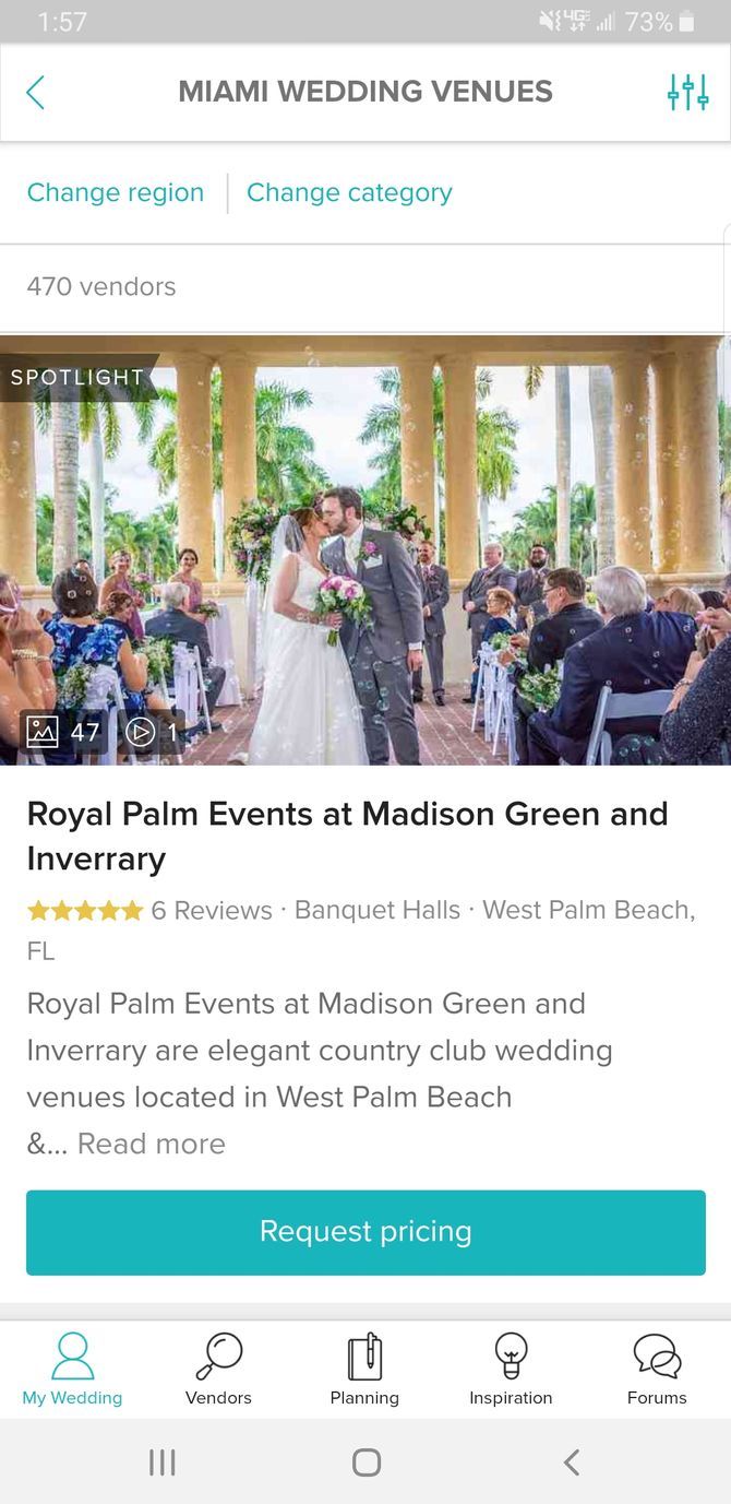 WeddingWire Wedding Planner App Venues