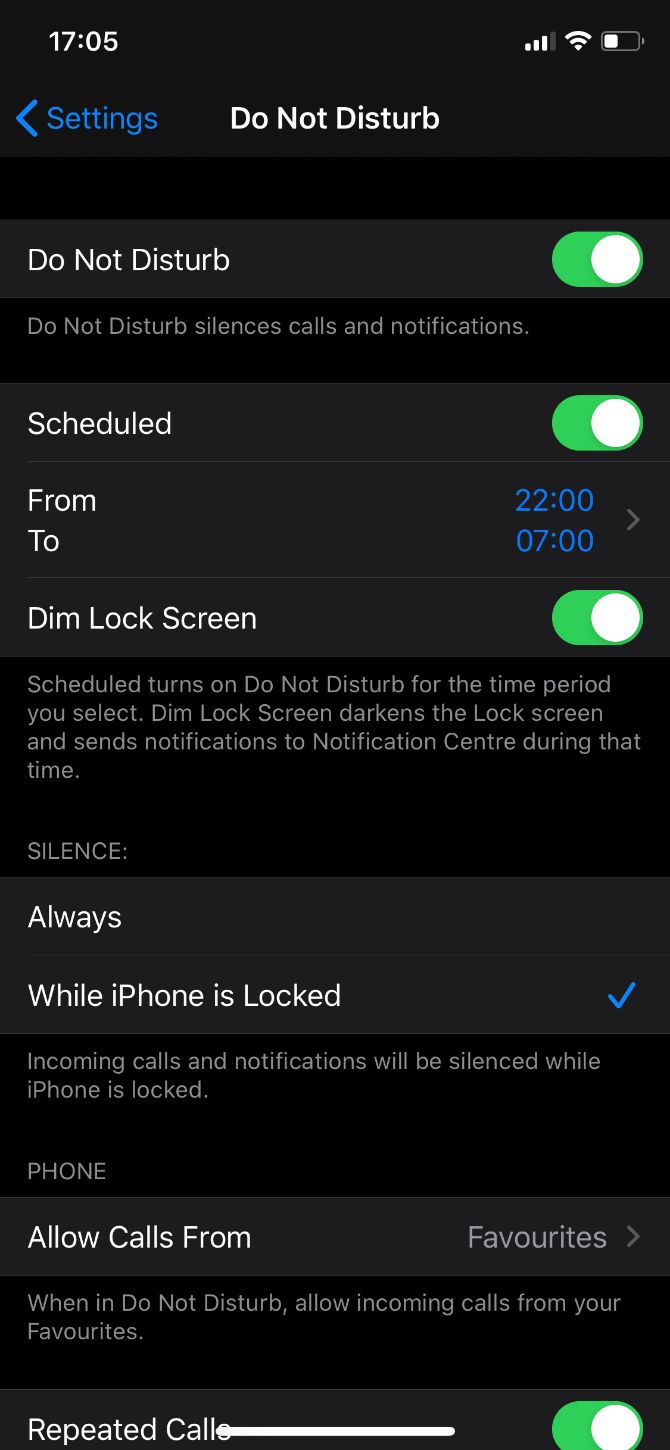 Do Not Disturb Settings on iPhone
