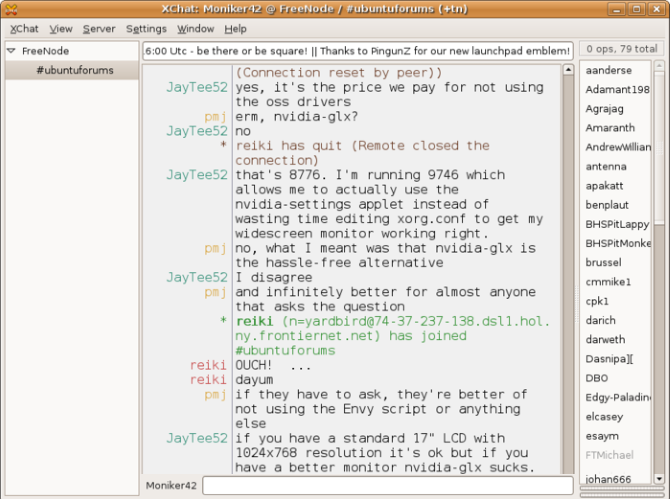 IRC chat example