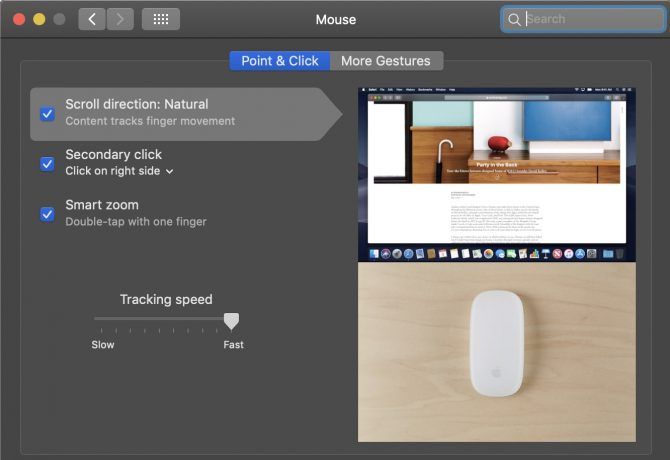 macOS Menu Magic Mouse Control Gestures