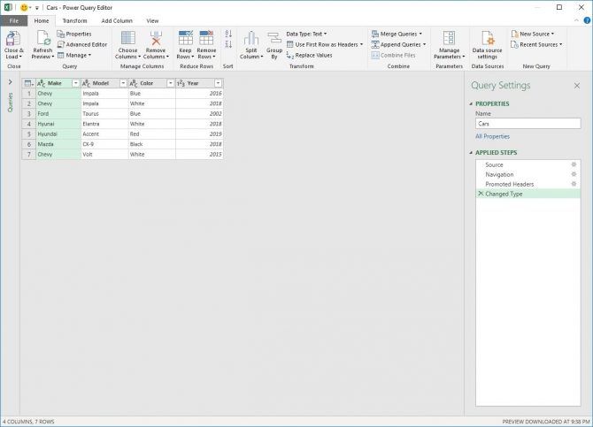 Power Query Main Menu for Excel