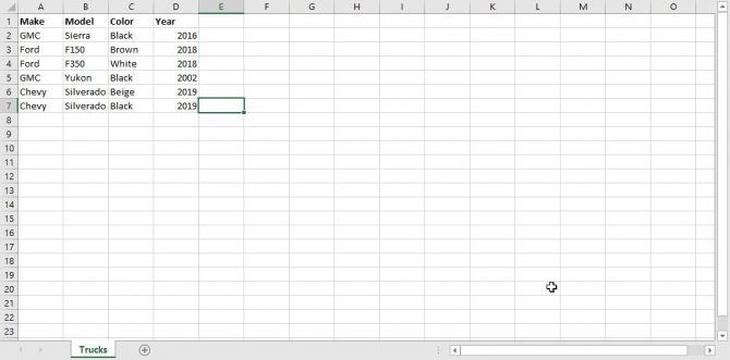 Excel Spreadsheet for Power Query