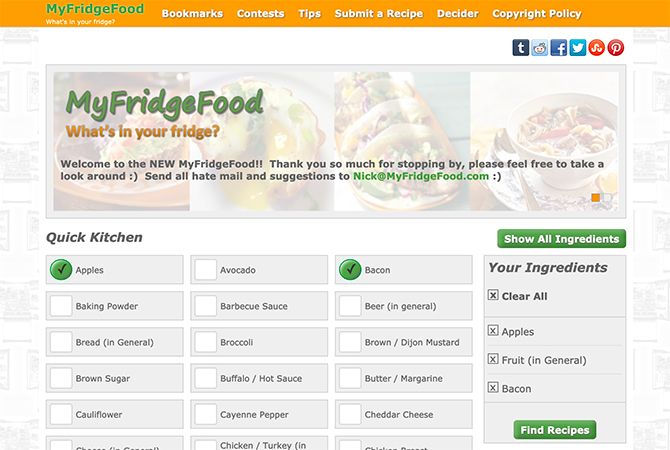 MyFridgeFood Find Recipes With Ingredients You Have