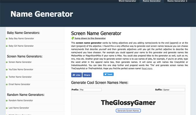 6 Cool Screen Name Generators