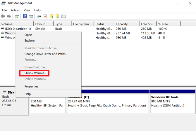 gestionnaire de partition de gestion de disque windows