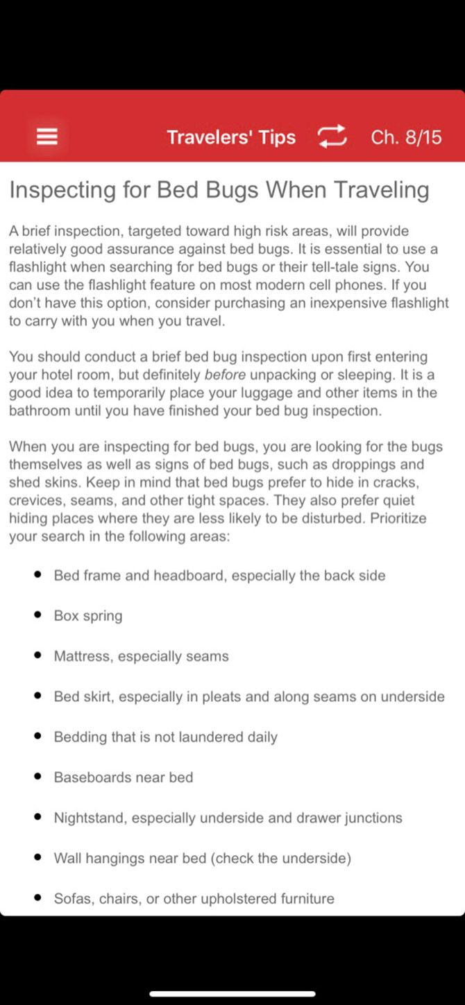 Bed Bugs Field Guide Travel Tips