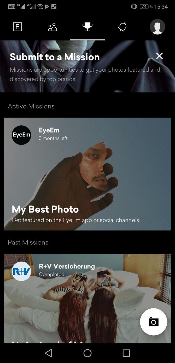 eyeem photo app missions