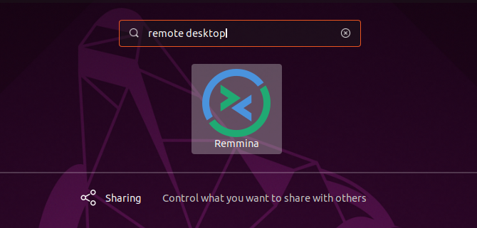 Search for Remmina remote desktop software on Ubuntu
