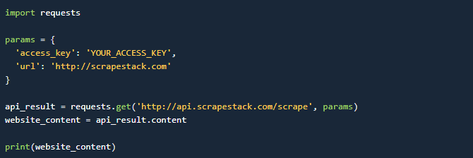 Accessing the Scrapestack API with Python
