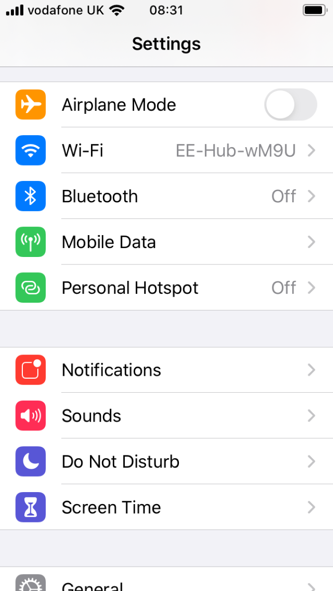 Enable your Personal Hotspot on iOS