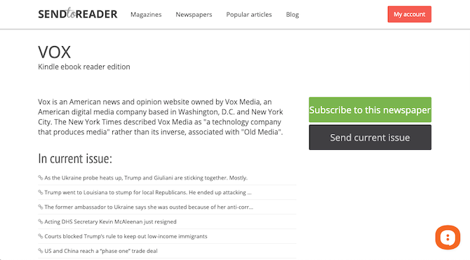 Connect RSS feeds to Kindle with SendtoReader