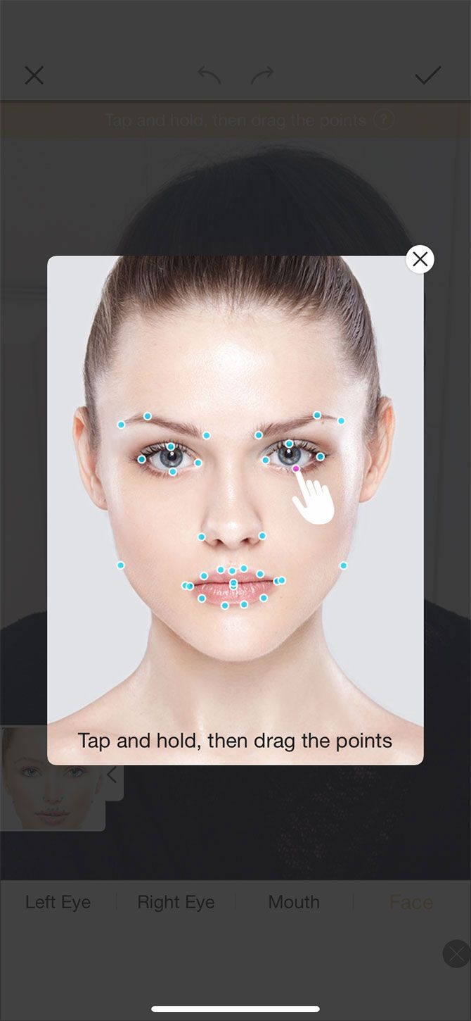 Perfect365 Virtual Makeover Face Mapping.
