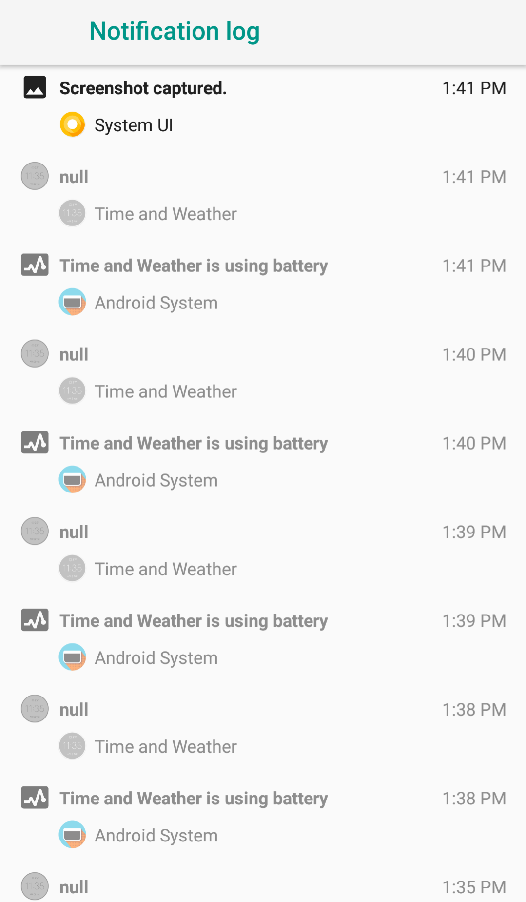 Notifications Log برای Android تاریخچه همه اعلان‌های شما را نشان می‌دهد