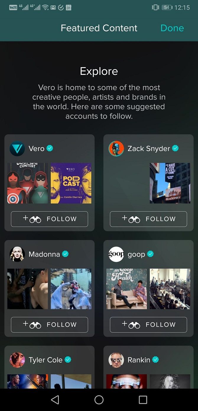 vero social app explore feed