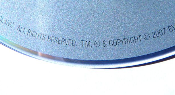 CD with copyright info displayed
