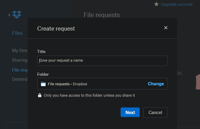 Dropbox File Requests