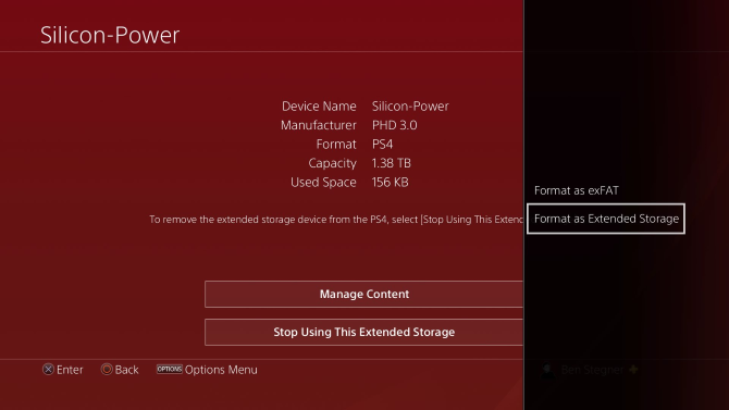 PS4 Format External Storage
