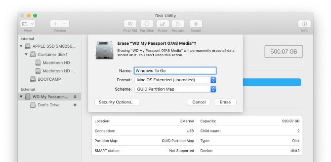 partitioning an external hard drive on mac for windows