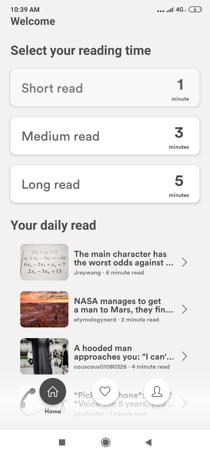 Shortly app gets the best short stories from Reddit's r/writingprompts subreddit
