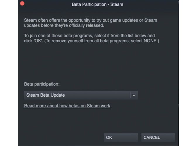 An image showing how to update your Steam client for Remote Play access