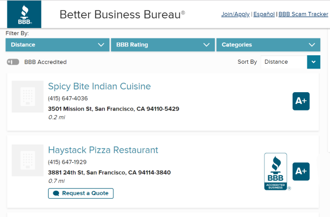 Better Business Bureau Customer Review Site