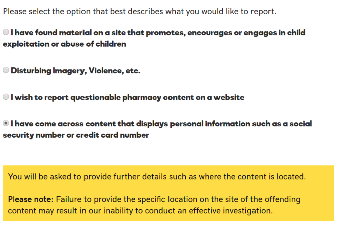 GoDaddy Abuse Report Form