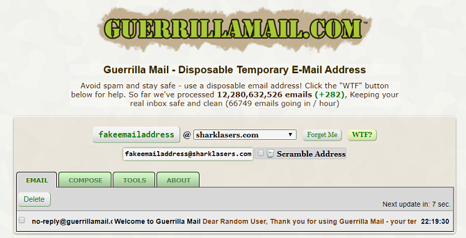 guerrillamail fake email