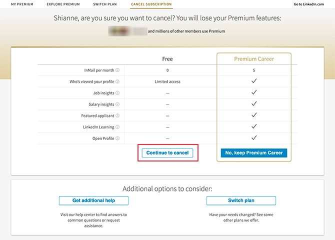 cancel linkedin premium after payment