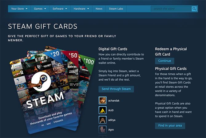 Buy Steam Gift Card for Friend Christmas