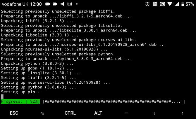 Install Python development tools in the Termux command line