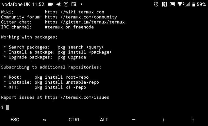 Get a Linux command line on Android with Termux