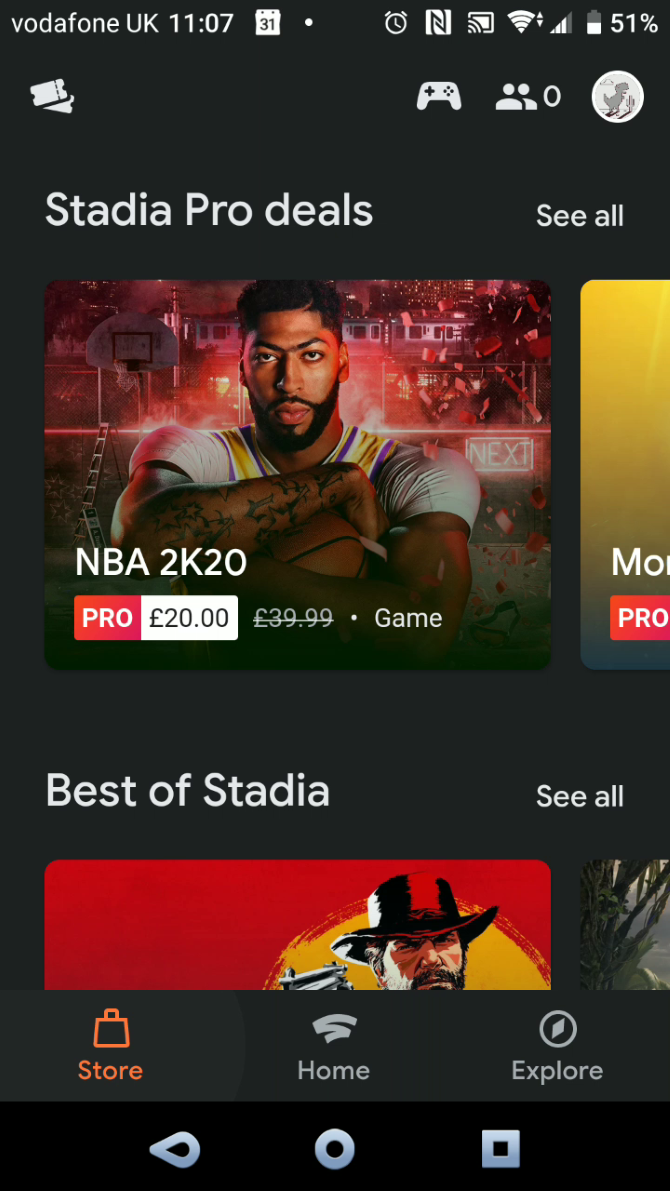 Buy Stadia games with the mobile app